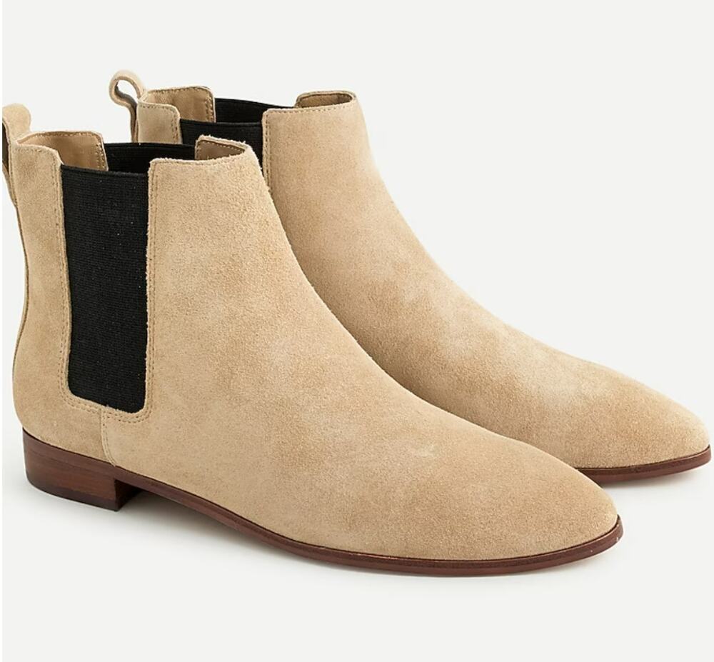 J. Crew Pull on Chelsea Boots in Desert Sand Suede Tan Women's Size 11